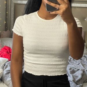 cropped ruffle tee